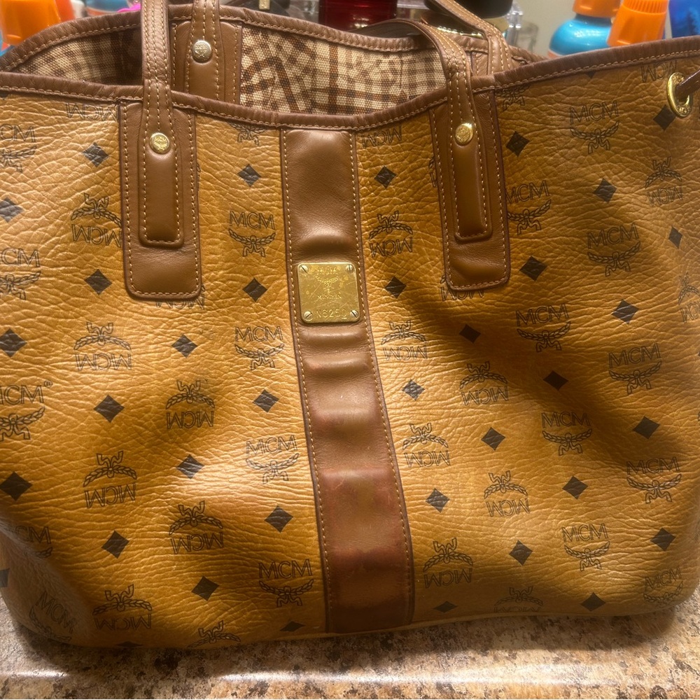 MCM Cognac Visetos Tote Bag